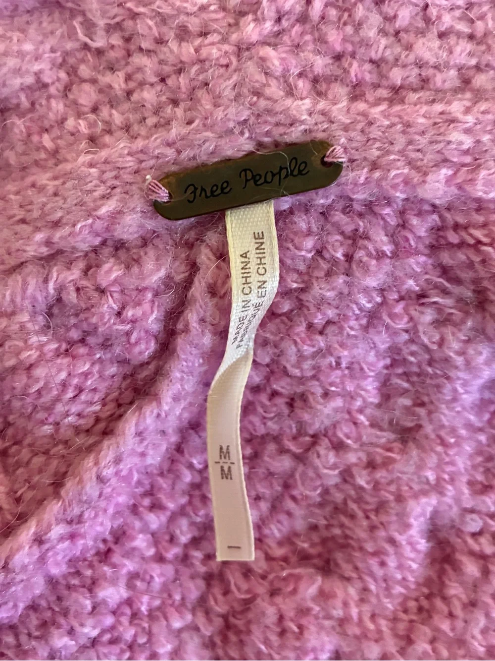 Free People Sweetheart Cable Knit Cowl-Neck Sweater Dress in Pink - Size Medium